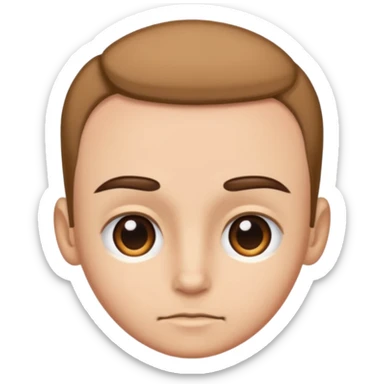 emoji of only the forehead area of a human face, cropped between eyebrows and hairline, simple cartoon style sticker