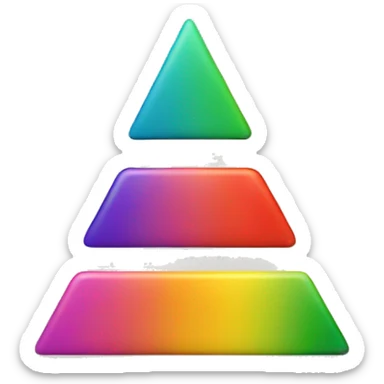 A triangle made of horizontal colourful lines stacked one on another sticker