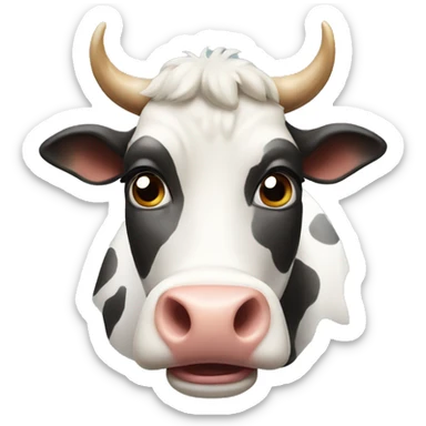 Amazed cow with mouth wide open sticker