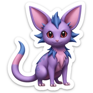 Sneasel-Nidorino-Espeon-Noibat-Purrloin-Fakémon-hybrid-creature (full body)  sticker