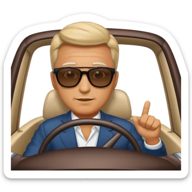 Boss moving car on street. sticker