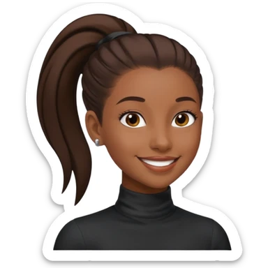 black girl with slick back ponytail  sticker