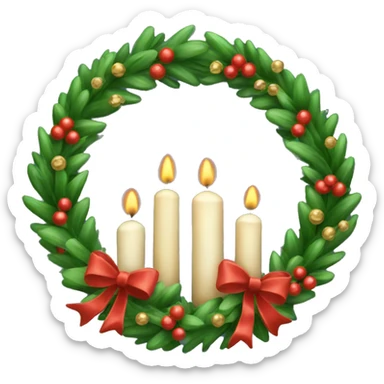 Christmas candle wreath sticker