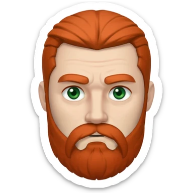 Greenish grey eyed adult man with sad eyes, poor short dark grey hair and a very long viking beard hanging. Pale skin. He's serious and looks tired. Make sure his hair and beard are both dark grey. sticker