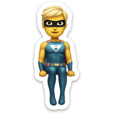 gender neutral Superhero sitting on a chair sticker