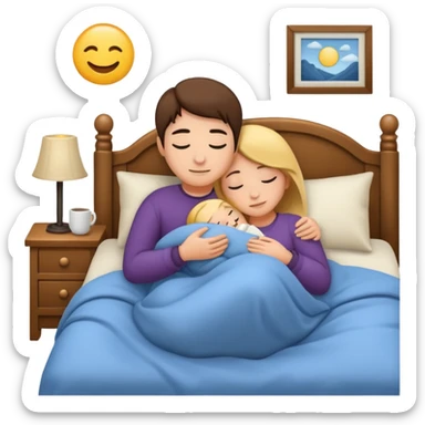 snuggle in bed sticker