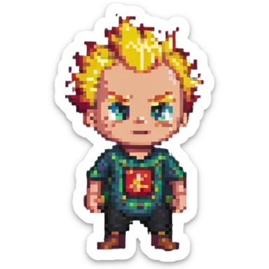 Jack Jack in the style of pixel art sticker