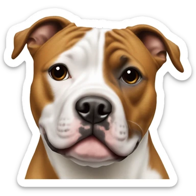 Staffordshire Bull Terrier Fauve tache blanche sur la tete sticker