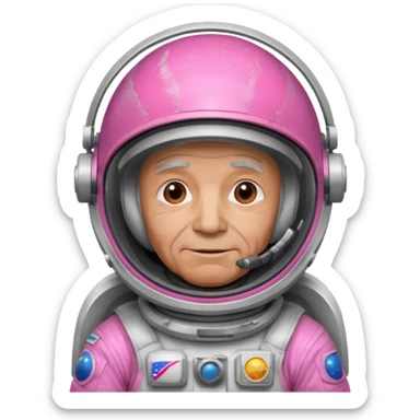  old man man Astronaut with Pink Visors sticker
