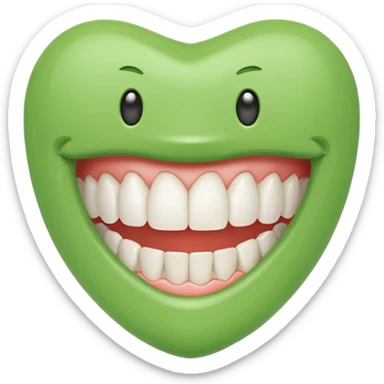 teeth with bright green braces sticker