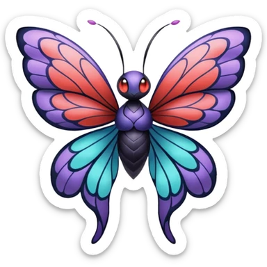 Butterfree-Lunala-Yveltal-Fakémon-hybrid-creature (full body)  sticker