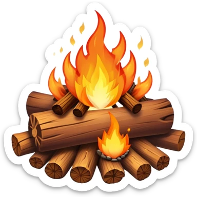 campfire with sparks sticker