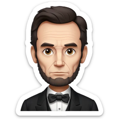 Abraham Lincoln with gray eyes sticker