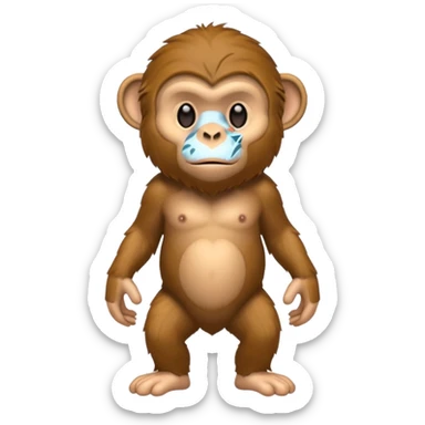 brown neanderthal monkey sticker