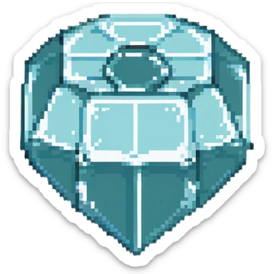 ultra-blocky minimal pixel art Minecraft diamond with few large square pixels sticker