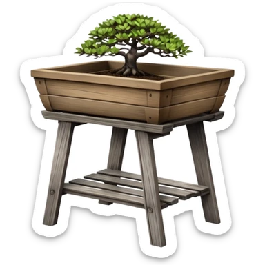 standing slanted bonsai pot Plant rack made from the wood of old oak pallets  sticker