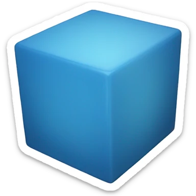 Blue cube with cubic glasses  sticker