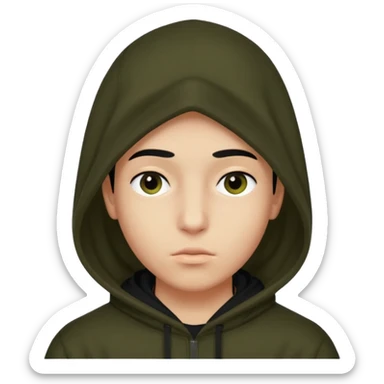 Un joven con una capucha negra que solo le deje ver los ojos y cejas sticker