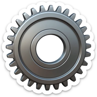 generate a very realistic steel gear sticker