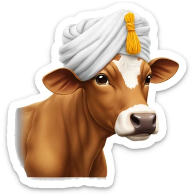 Sikh cow  with a turban sticker