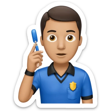 Referee, hold the whistle, blue cloth sticker