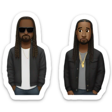 kanye west and ty dolla sign with a vulture sticker