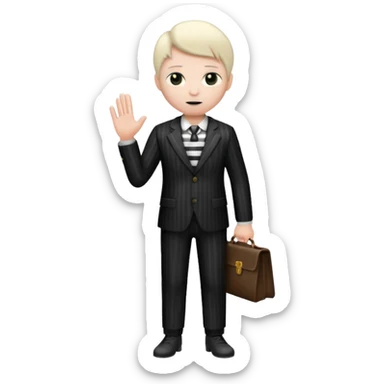 thief with black and white suit with stripes sticker