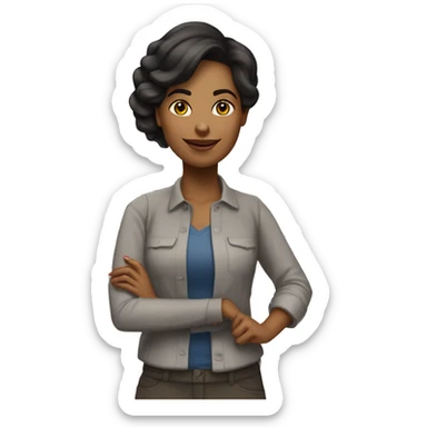 Mulher morena encarregada de obra sticker