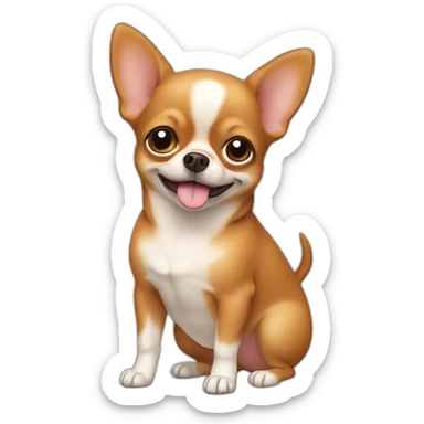 chubby brown chihuahua with a belly sticker