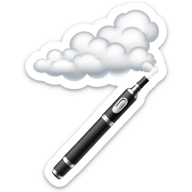 modern vape pen with vapor cloud sticker