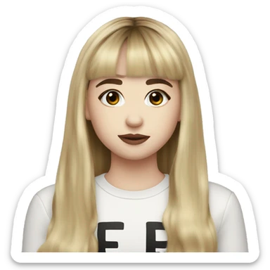 sabrina carpenter with bangs sticker