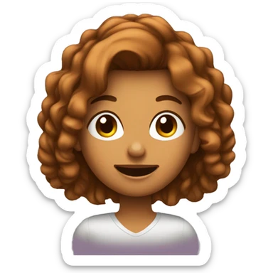 Faça uma emoji com uma mulher com cabelo marrom segurando um celular  sticker