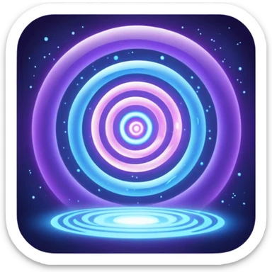 teleportation portal with swirling energy and glowing particles sticker