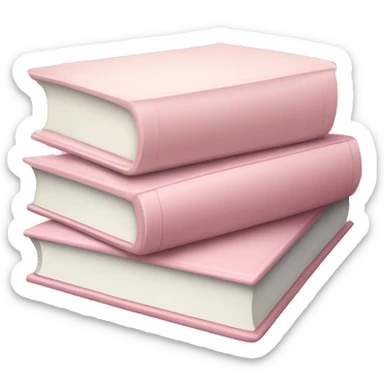 Stack of pale pink books sticker
