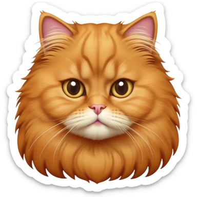 cinematic-adorable-big-eyed-fluffy-solid ginger-persian-cat-portrait-emoji,-head-tilted-playfully-with-a-sweet-expression,-fluffy-solid ginger-fur,-simplified-yet-irresistibly-cute-features-with-large,-expression, solid ginger cat sticker