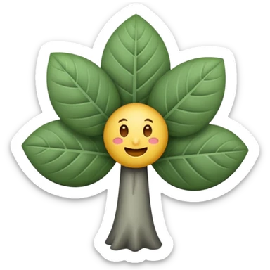 emoji de un trébol gris de 4 hojas sticker