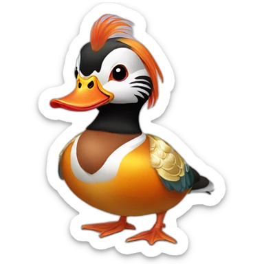 Fancy dressed Mandarin duck  sticker