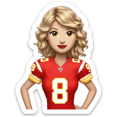 taylor swift wearing chiefs jersey number 87 sticker