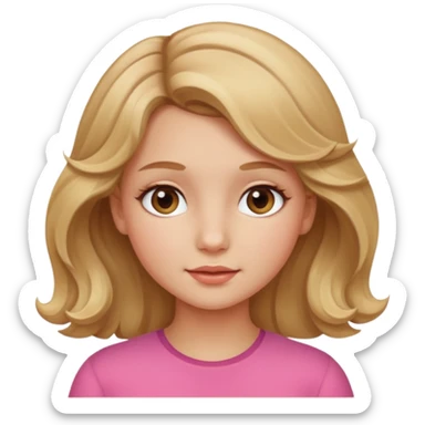 Can you make her more browny blonde with a slight curl in her hair with rosy cheeks sticker