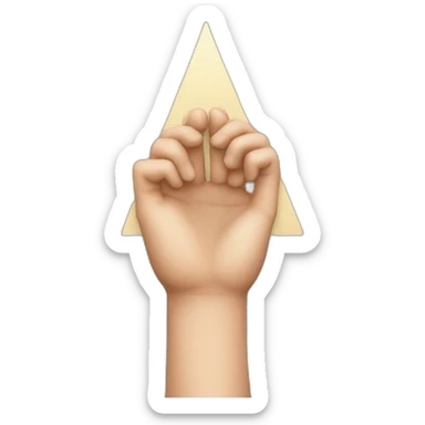 hands describing a simple triangle sticker