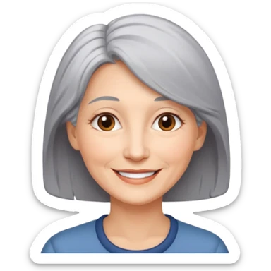 Femme 53 ans cheveux gris sticker