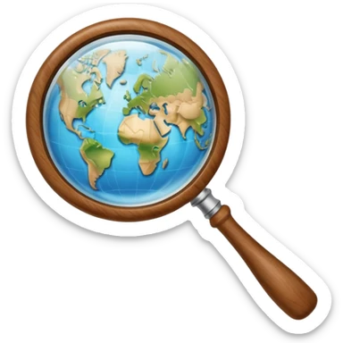 Magnifying glass warping the world inside it sticker