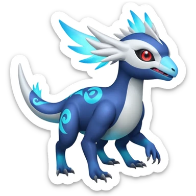 Neon Vibrant Pulsating Trail-glowing Chromatic Trico-Absol-Salamence-Silvally-fusion-hybrid sticker