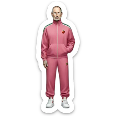 Steve Jobs with Gucci jogging suit with Jordan’s sneakers  sticker
