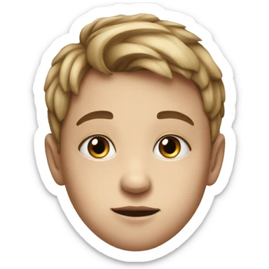 realistic portrait of a boy except make the eyes blue and the lashes longer sticker