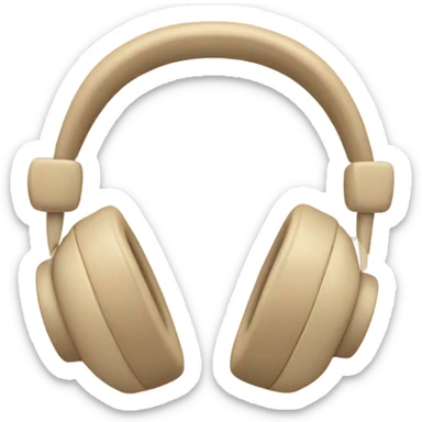 beige headphones with beige bows sticker