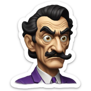 Salvador Dali angry waluigi sticker