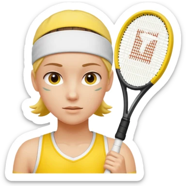 tennisplayer with sweatband, yellow color. sticker
