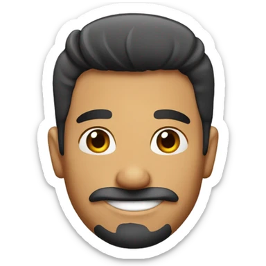 Hombre Moreno con el cabello parado feliz sin bigote  sticker