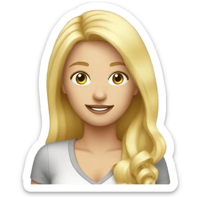 Blond woman taking a foto sticker